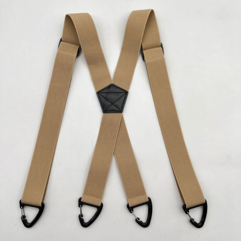 Suspenders Adjustable Elastic with Locking Carabiner Hooks