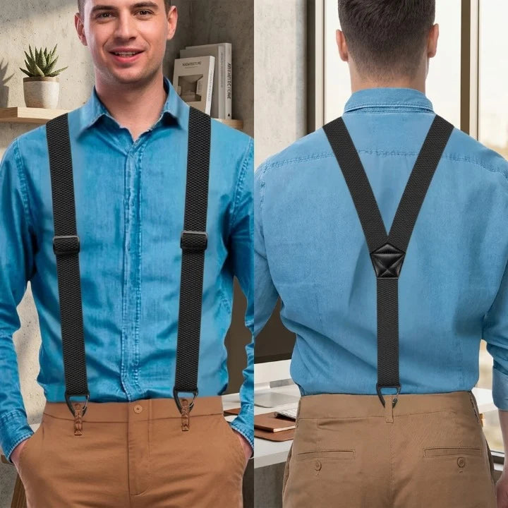 Suspenders Adjustable X or Y Style Metal Belt Loop Clips