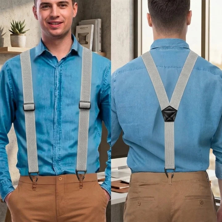 Suspenders Adjustable X or Y Style Metal Belt Loop Clips