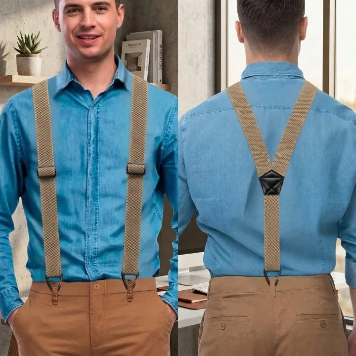 Suspenders Adjustable X or Y Style Metal Belt Loop Clips