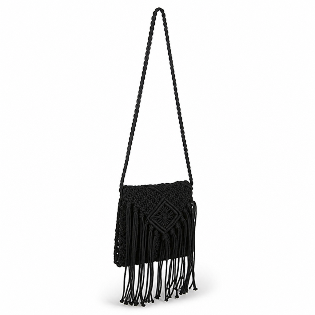 Sustainable Handcrafted Macramé Shoulder Bag (Adjustable Strap)