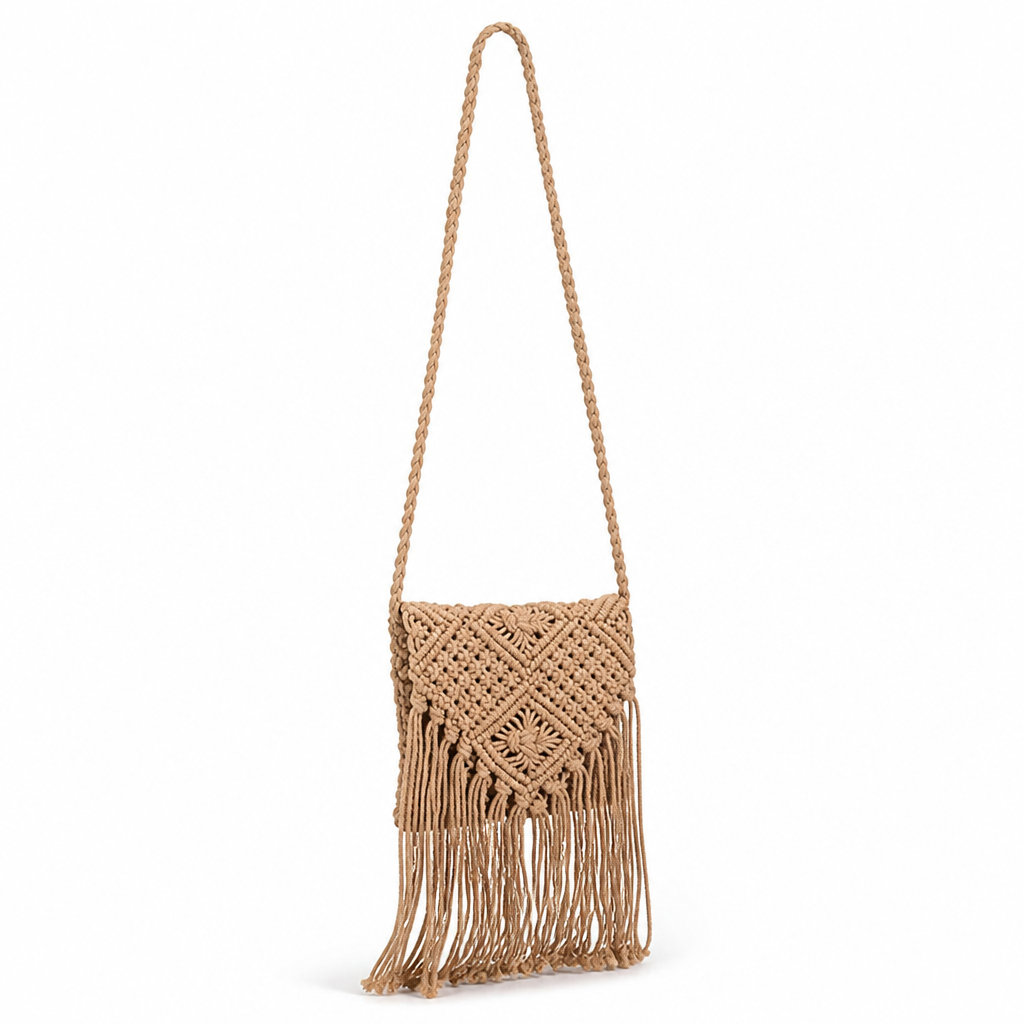 Sustainable Handcrafted Macramé Shoulder Bag (Adjustable Strap)