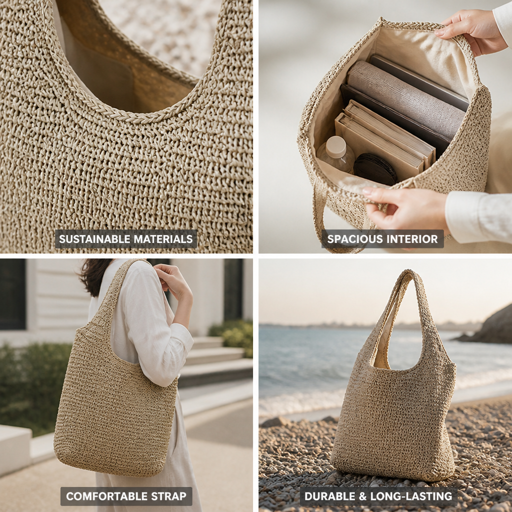 Sustainable Handmade Woven Handbag (Spacious Interior)