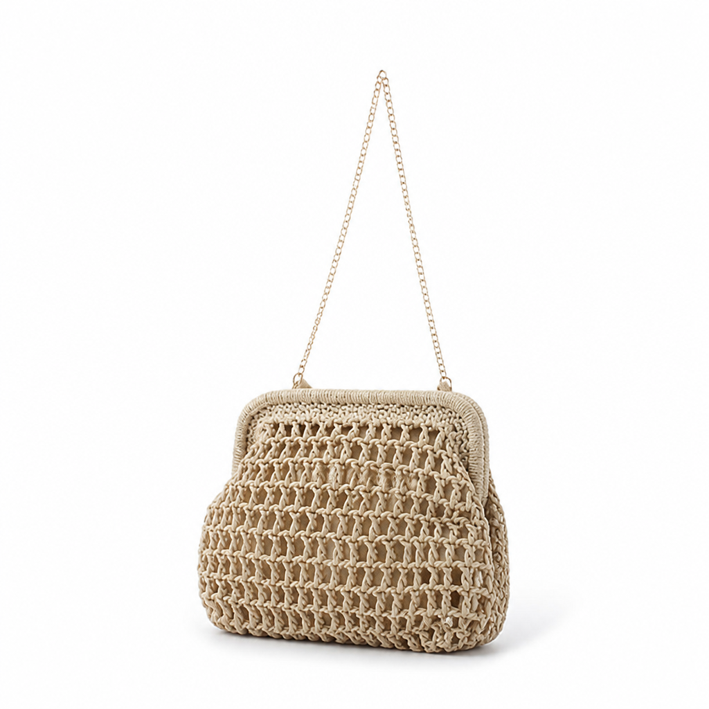 Sustainable Woven & Fine Chain Handbag