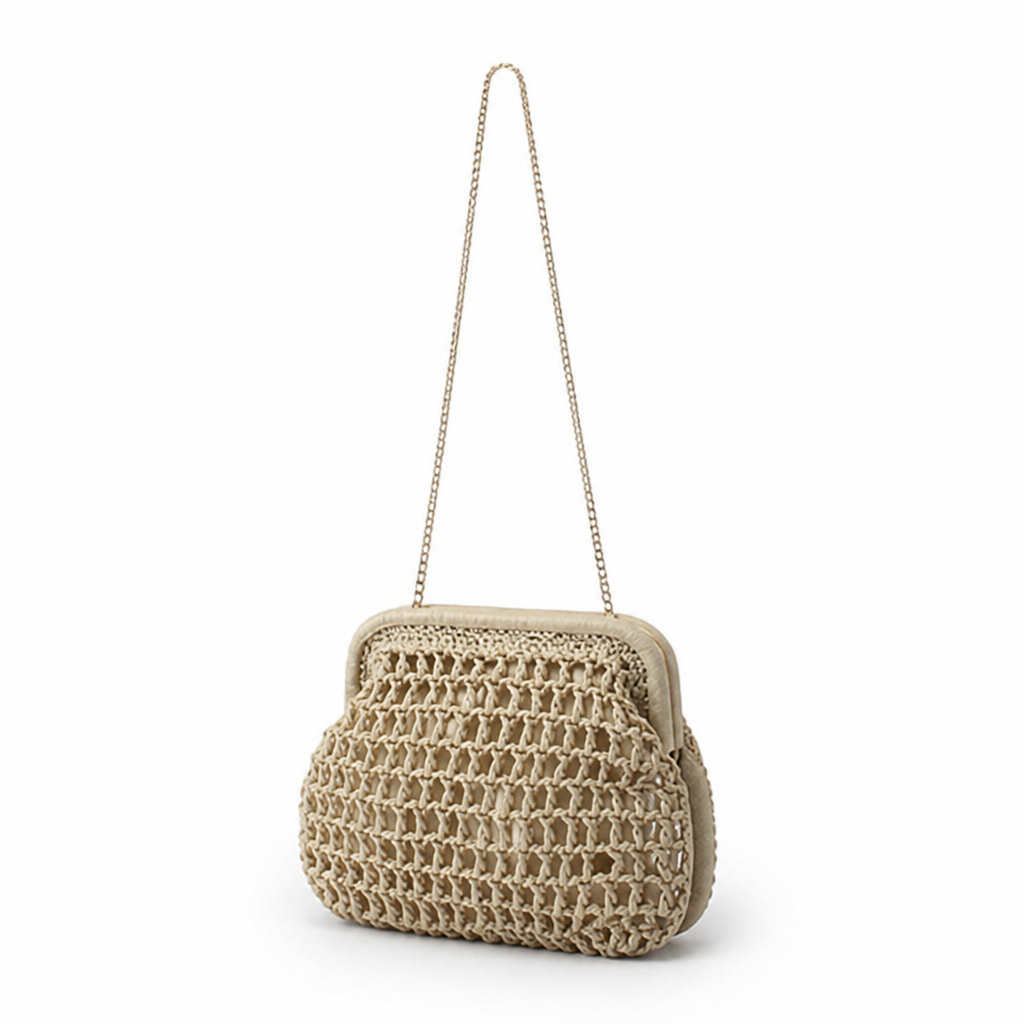 Sustainable Woven & Fine Chain Handbag