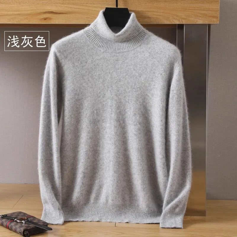 Sweater 100% Cashmere Cable Knit High Collar