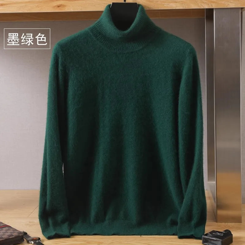 Sweater 100% Cashmere Cable Knit High Collar