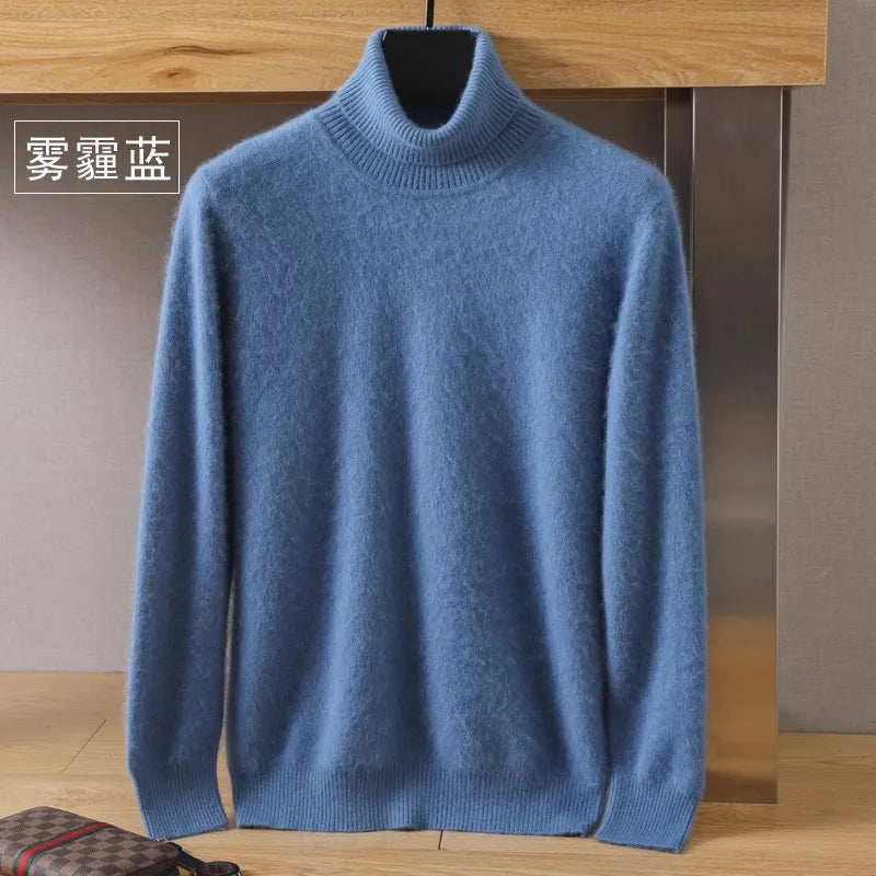 Sweater 100% Cashmere Cable Knit High Collar