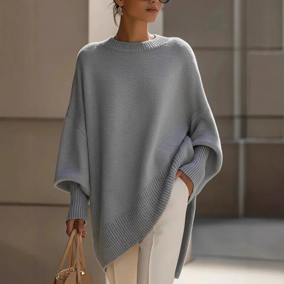 Sweater Oversized Dropped Shoulders Asymmetric Hem