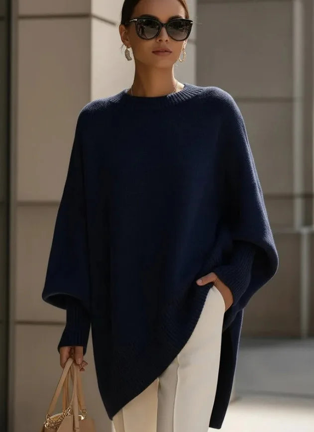 Sweater Oversized Dropped Shoulders Asymmetric Hem