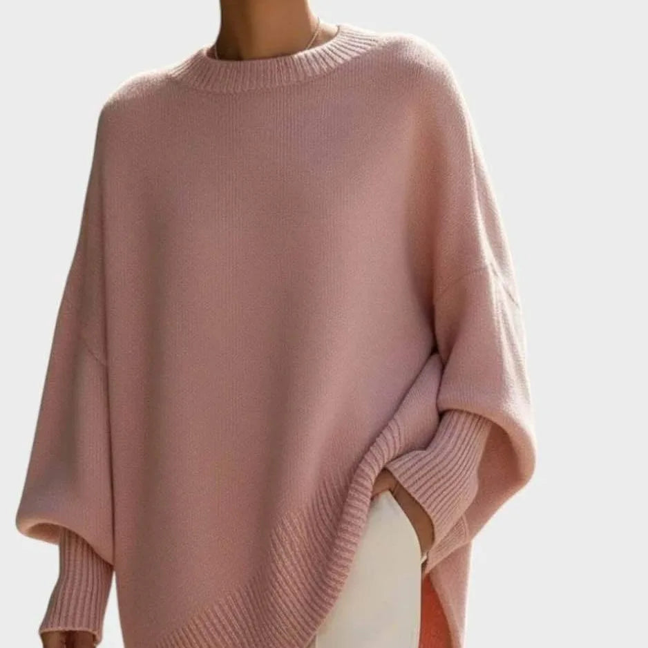 Sweater Oversized Dropped Shoulders Asymmetric Hem