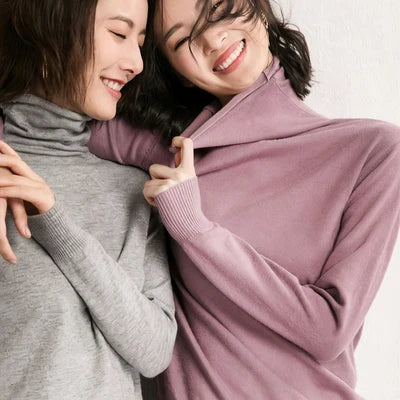 Sweater Slim Fit Turtleneck Shape-Retaining