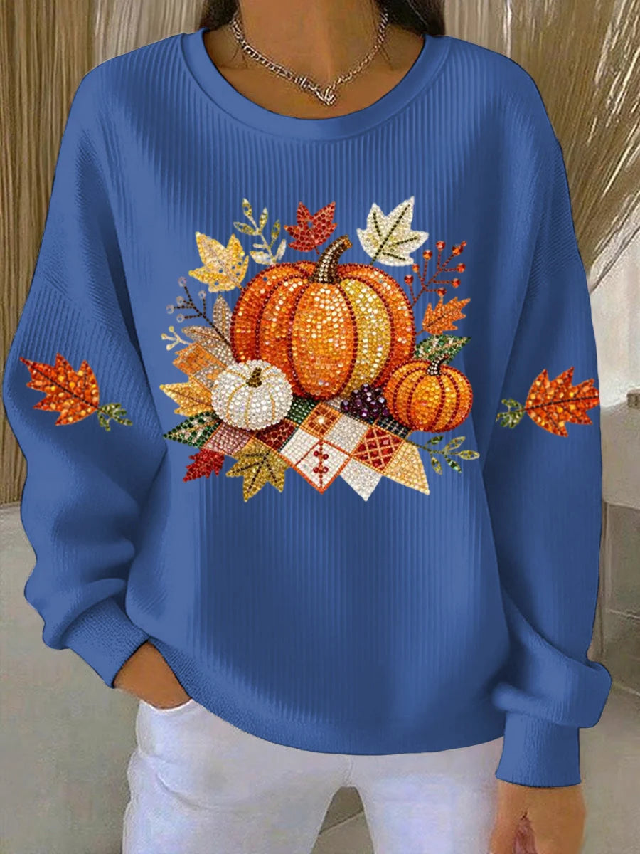 Sweatshirt Pumpkin Graphic Crewneck Long Sleeve Relaxed Fit
