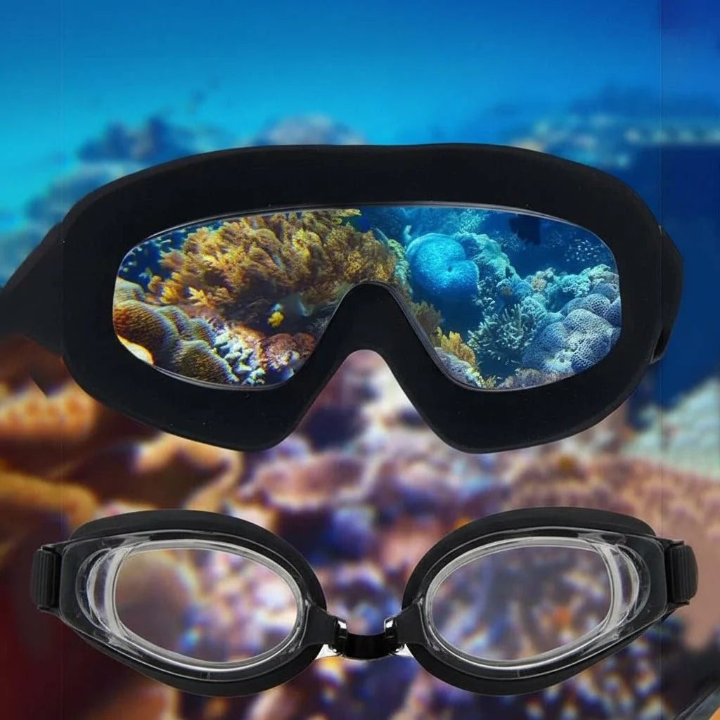 Swimming Goggles Anti-Fog 180° Wide View Adjustable Strap