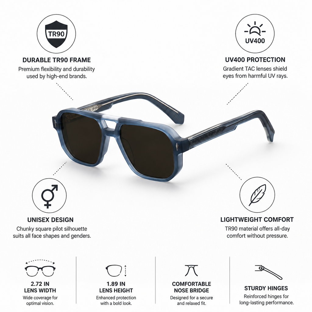 TR90 Frame UV400 Gradient Lenses Sunglasses