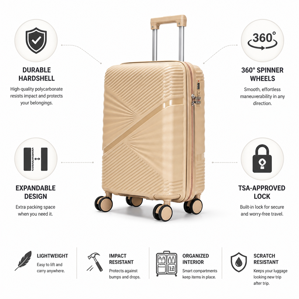 TSA-Approved Polycarbonate Spinner Carry-On (20")