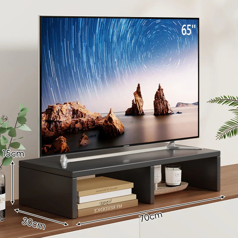 TV Stand Riser Two Open Compartments Cable Access