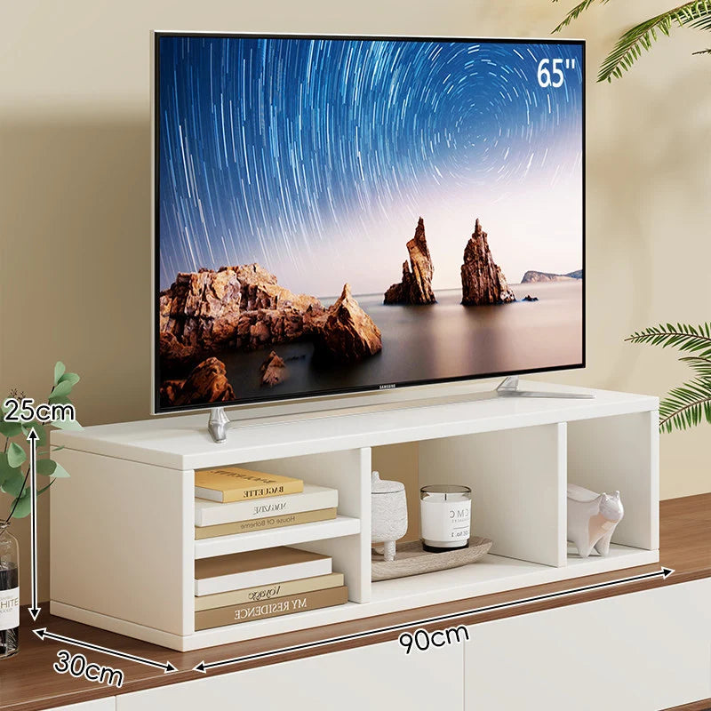 TV Stand Riser Two Open Compartments Cable Access