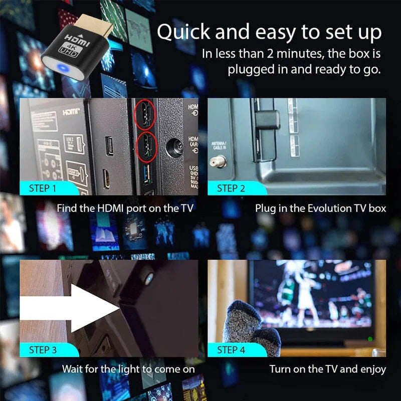 TV Streaming Device 4K HDMI Plug-and-Play Setup