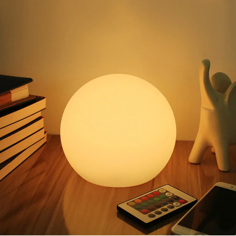 Table Globe Lamp 16-Color LED USB Rechargeable & Remote