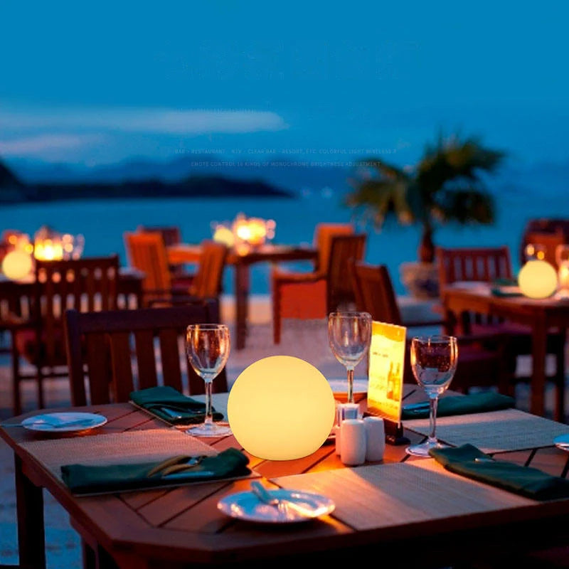 Table Globe Lamp 16-Color LED USB Rechargeable & Remote