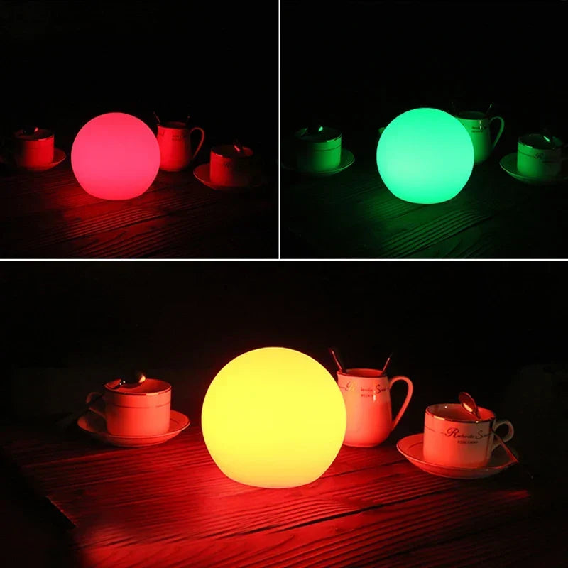 Table Globe Lamp 16-Color LED USB Rechargeable & Remote