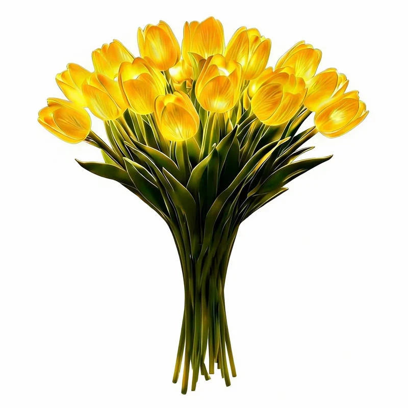 Table Lamp 10-Stem Tulip Battery-Powered Warm White LED