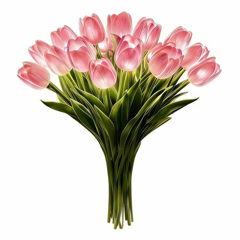 Table Lamp 10-Stem Tulip Battery-Powered Warm White LED