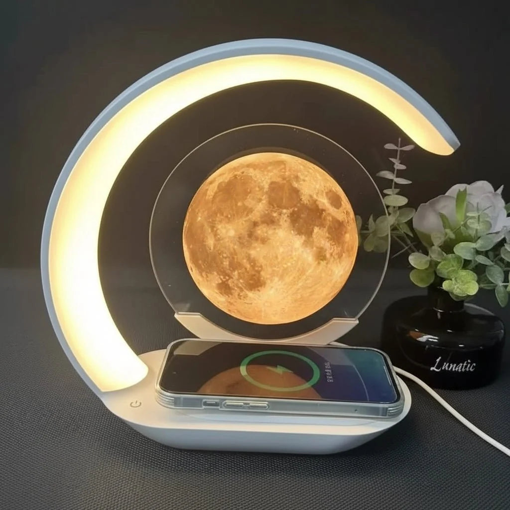 Table Lamp 3D Sand Painting Touch Dimming Wireless Charging