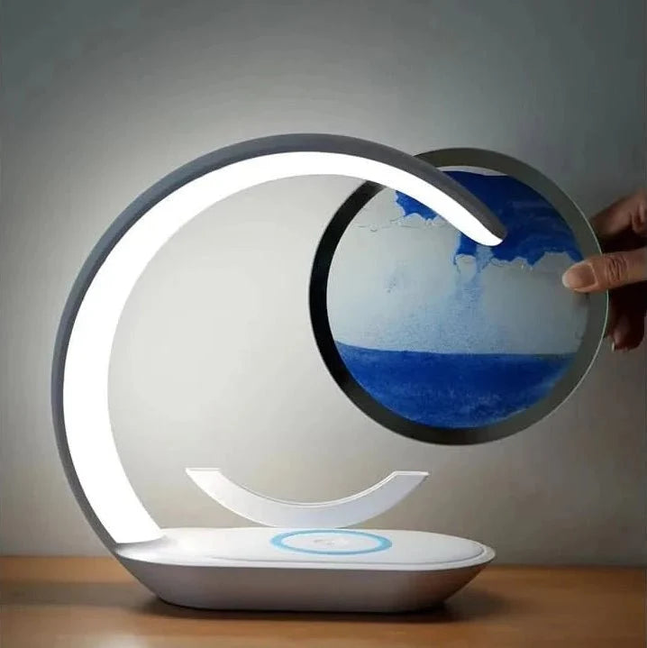 Table Lamp 3D Sand Painting Touch Dimming Wireless Charging