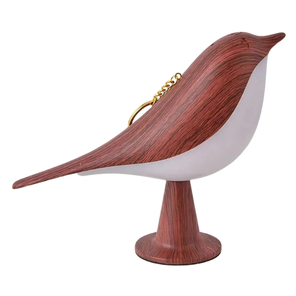 Table Lamp Bird Sculpture Solid Wood Rechargeable USB