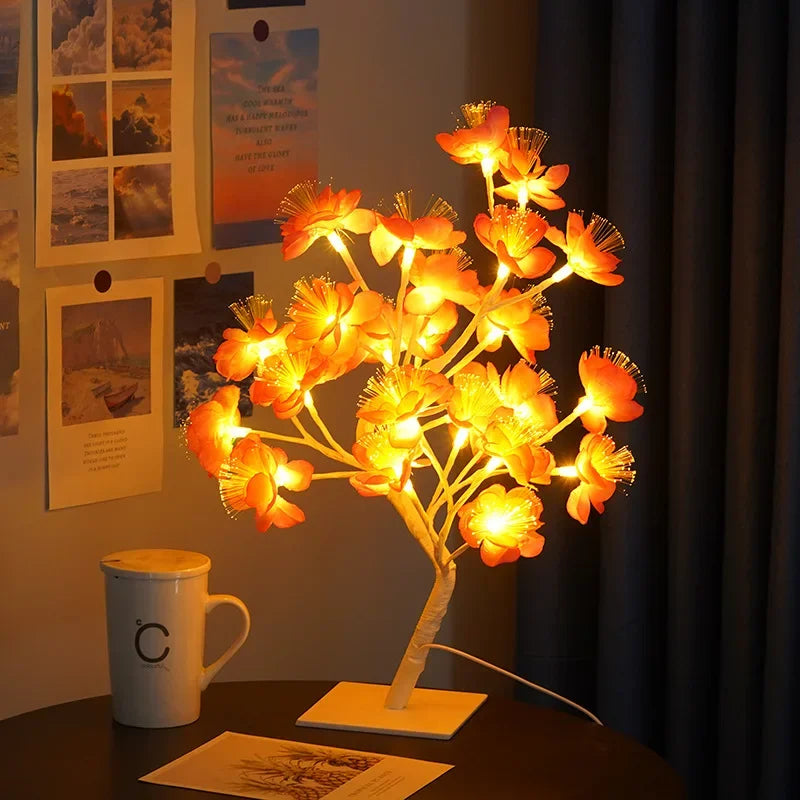 Table Lamp Branch-Inspired Warm White LED USB-Powered