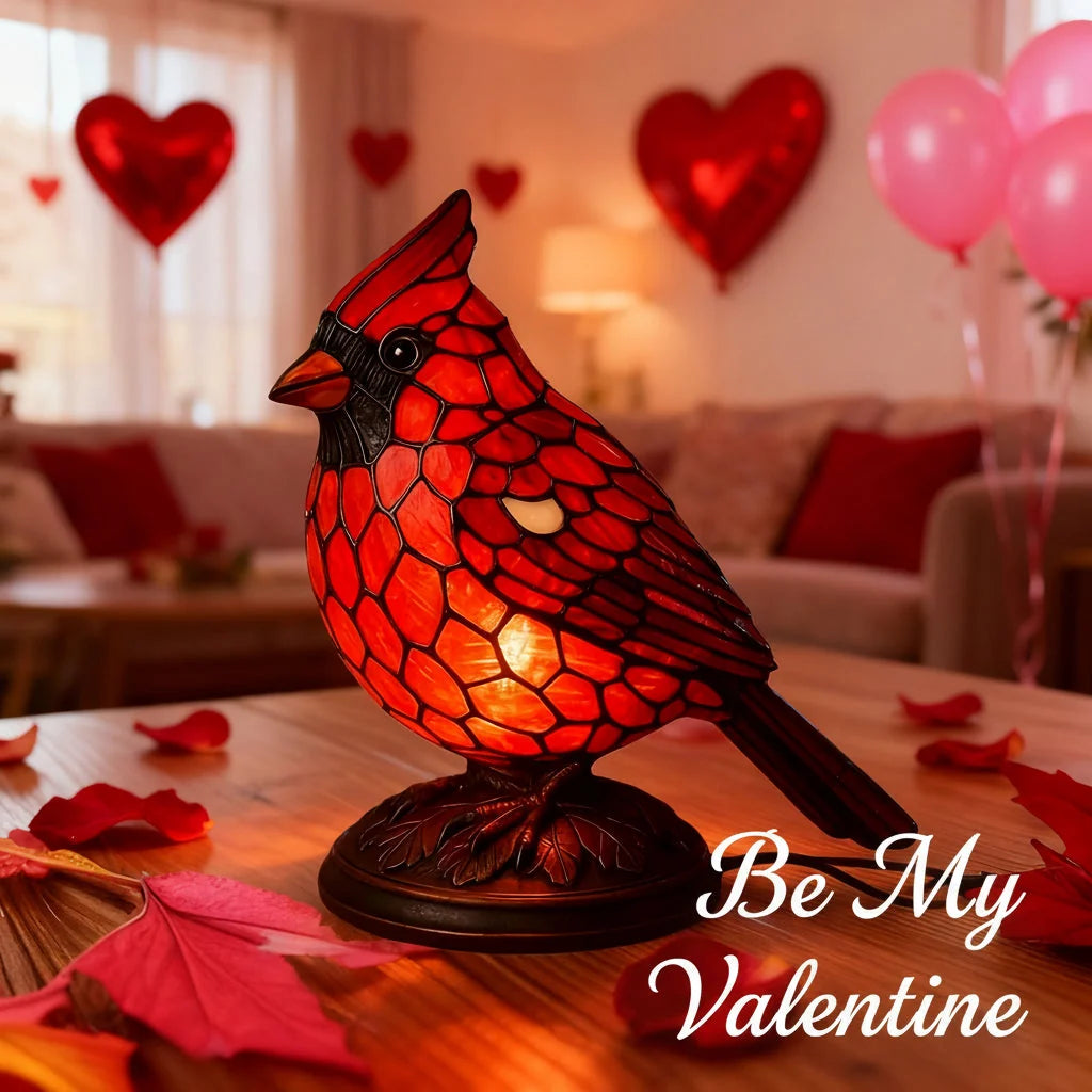 Table Lamp Coloured Art Glass USB & Integrated LED