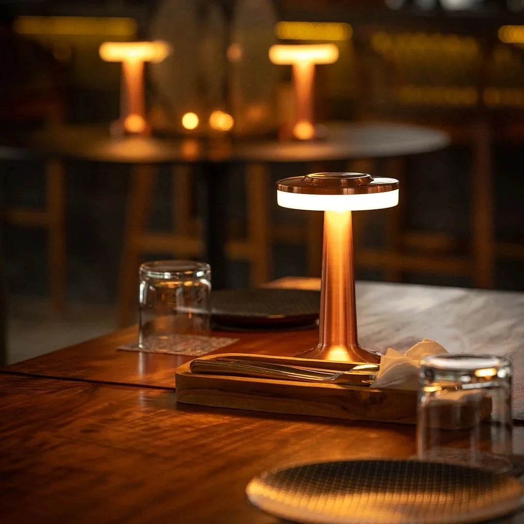 Table Lamp Cordless Metal USB Rechargeable & Dimmable