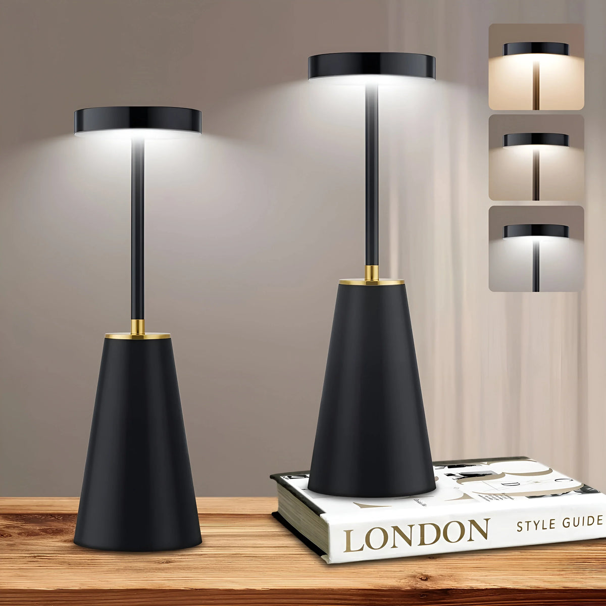 Table Lamp Cordless Rechargeable Touch Dimming