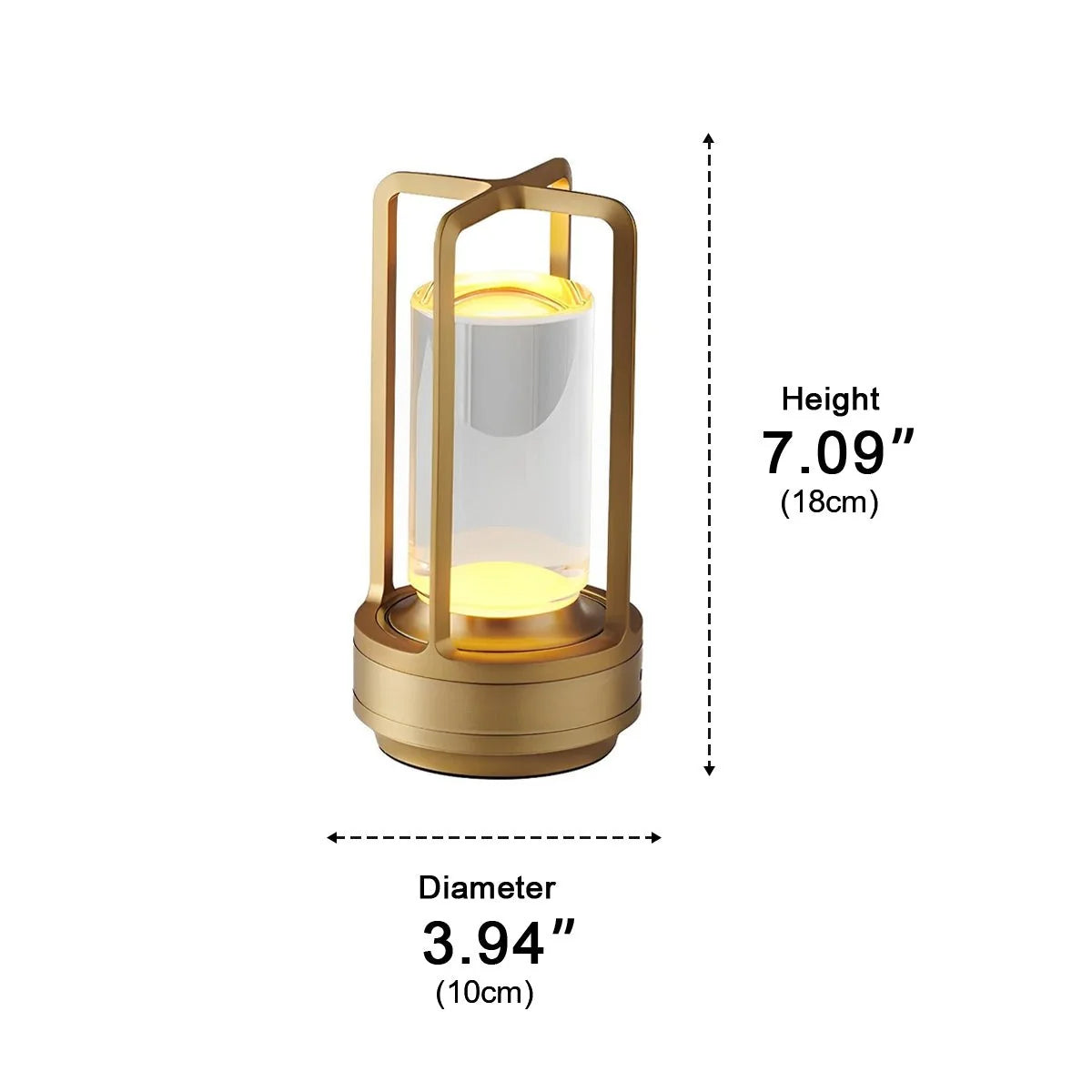 Table Lamp Cordless Rechargeable Touch-Dimming LED