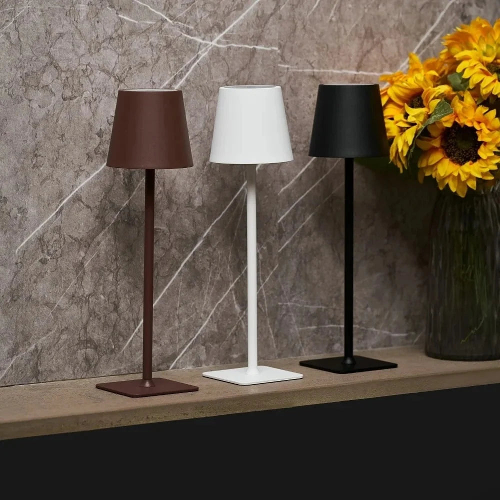 Table Lamp Cordless Touch Dimmable Weighted Metal Base