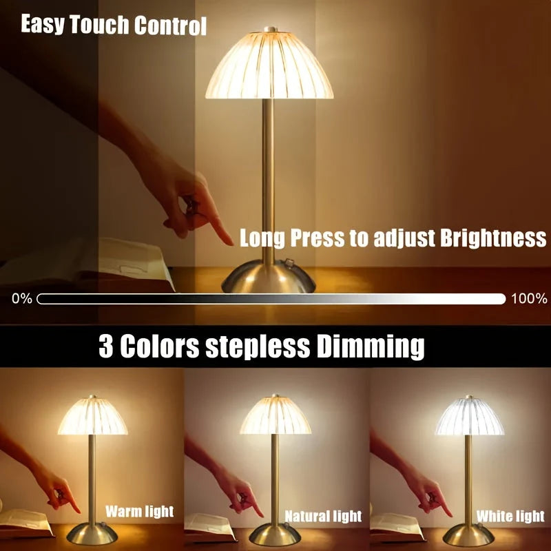 Table Lamp Cordless Touch Dimming USB Rechargeable