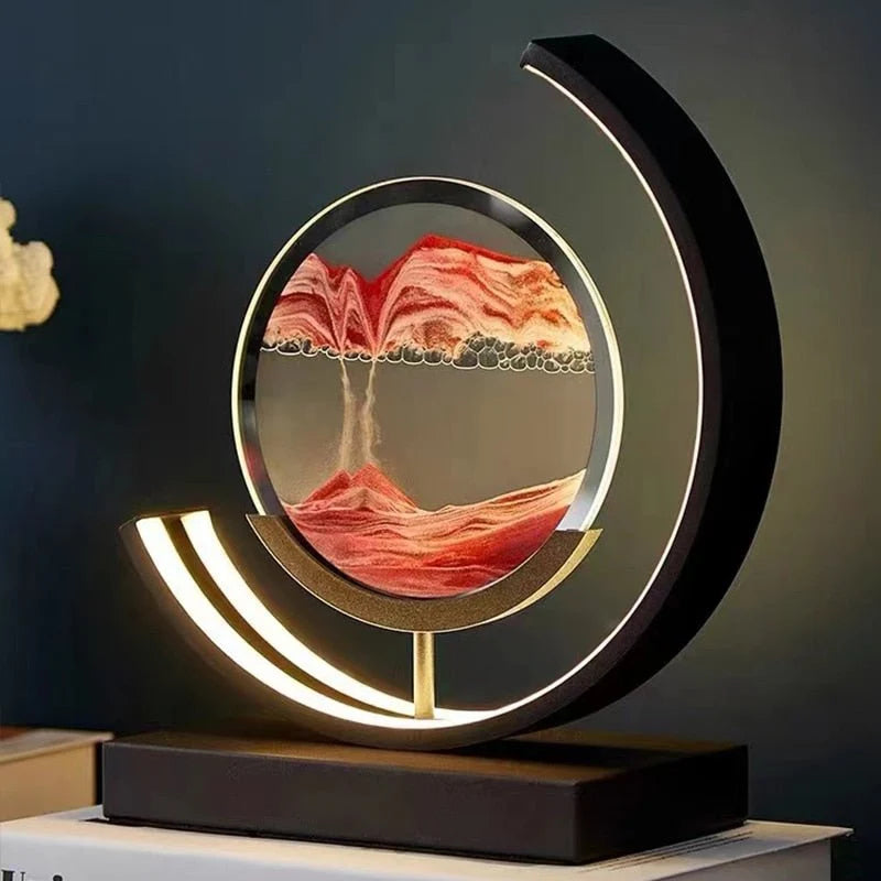 Table Lamp Falling Sand Backlit USB Powered