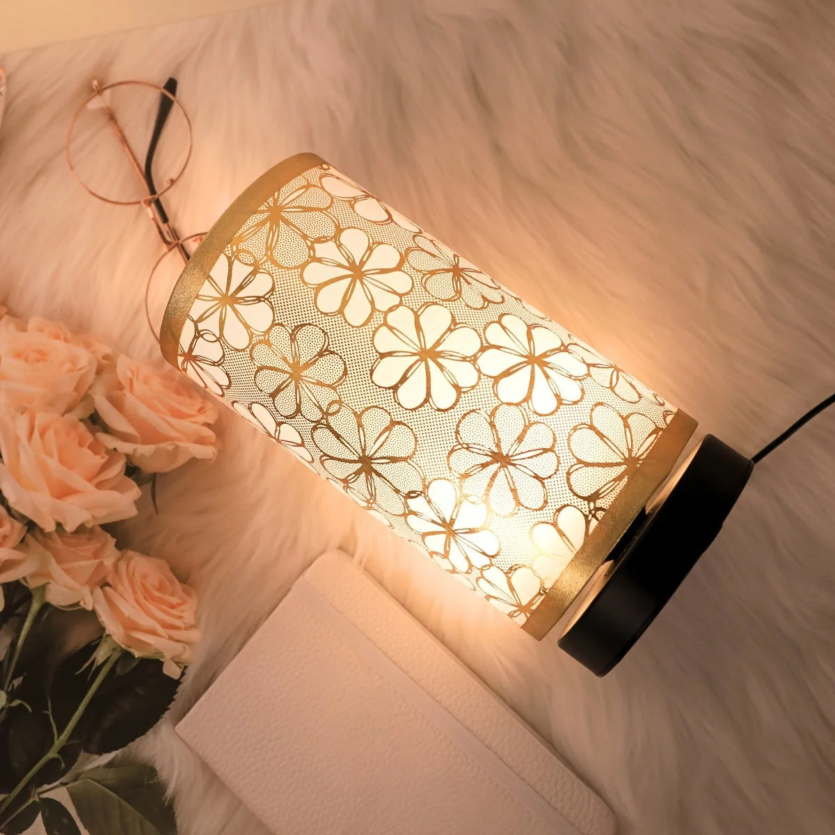 Table Lamp Floral USB-Powered Integrated LED