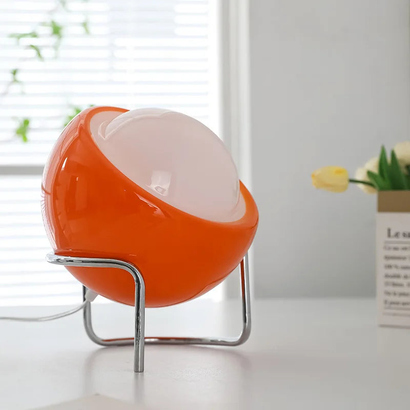 Table Lamp Hemispherical Glass Shade & Weighted Base