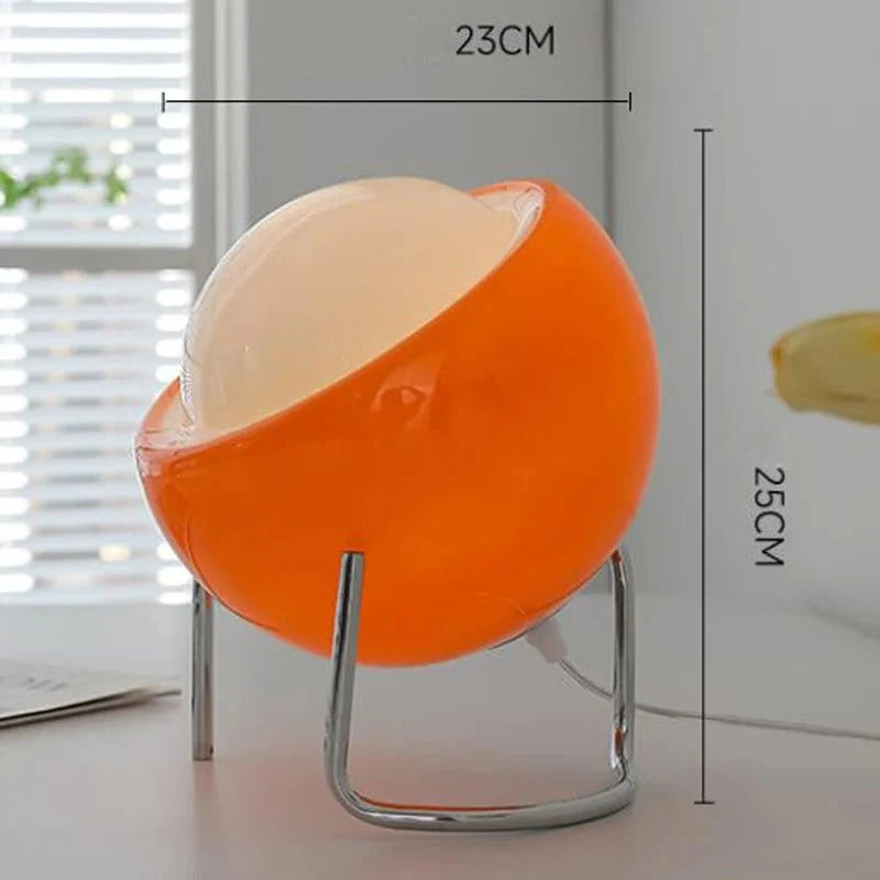 Table Lamp Hemispherical Glass Shade & Weighted Base