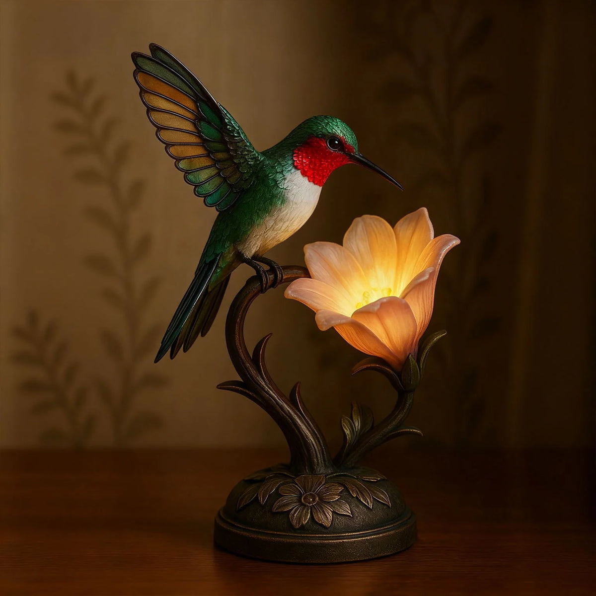 Table Lamp Hummingbird Design Warm Glow
