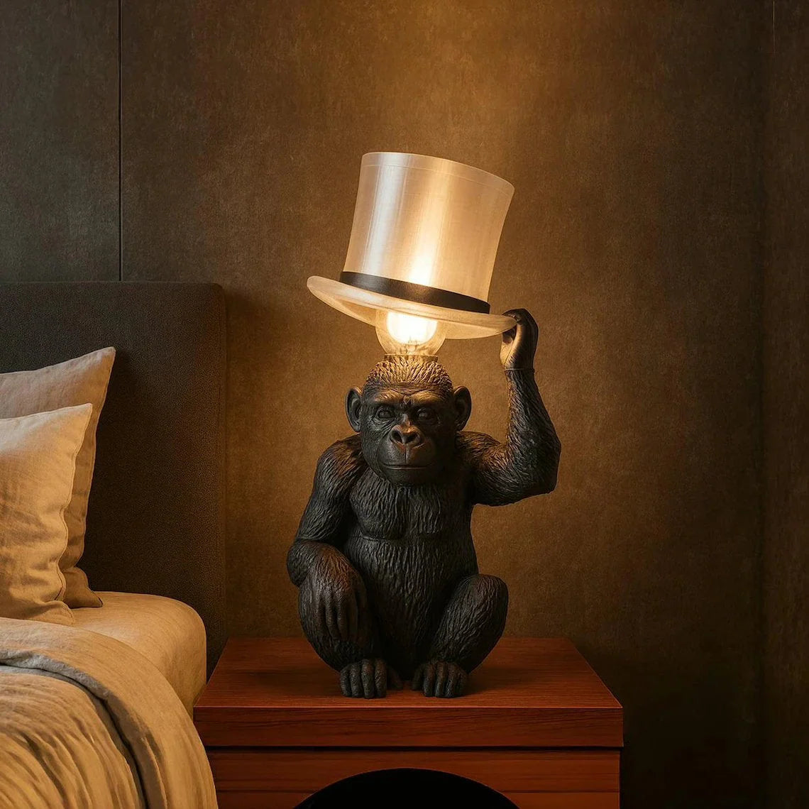 Table Lamp Monkey Design USB-Powered Warm Ambient Glow