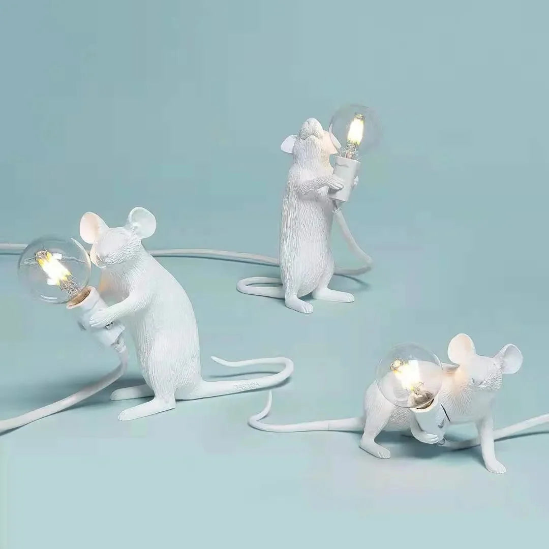 Table Lamp Mouse Design Warm & White Light Options
