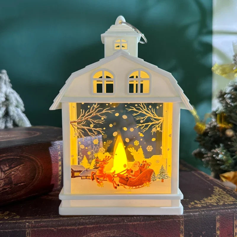 Table Lamp Moving Winter Scene Warm White LED