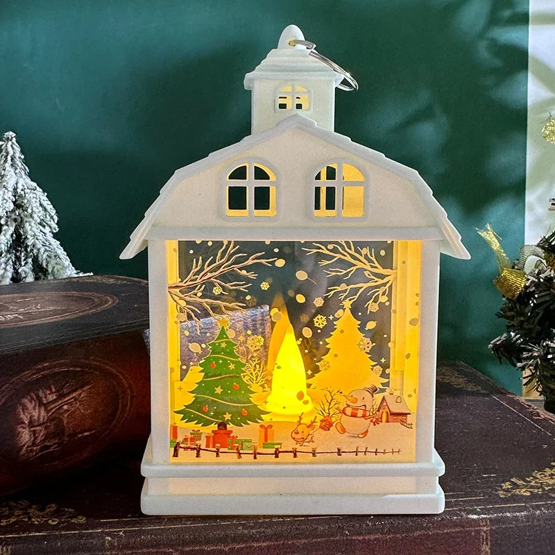 Table Lamp Moving Winter Scene Warm White LED