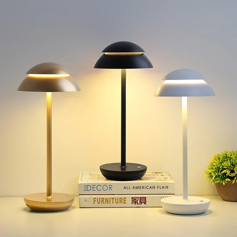 Table Lamp Rechargeable & Dimmable Metal USB Charging