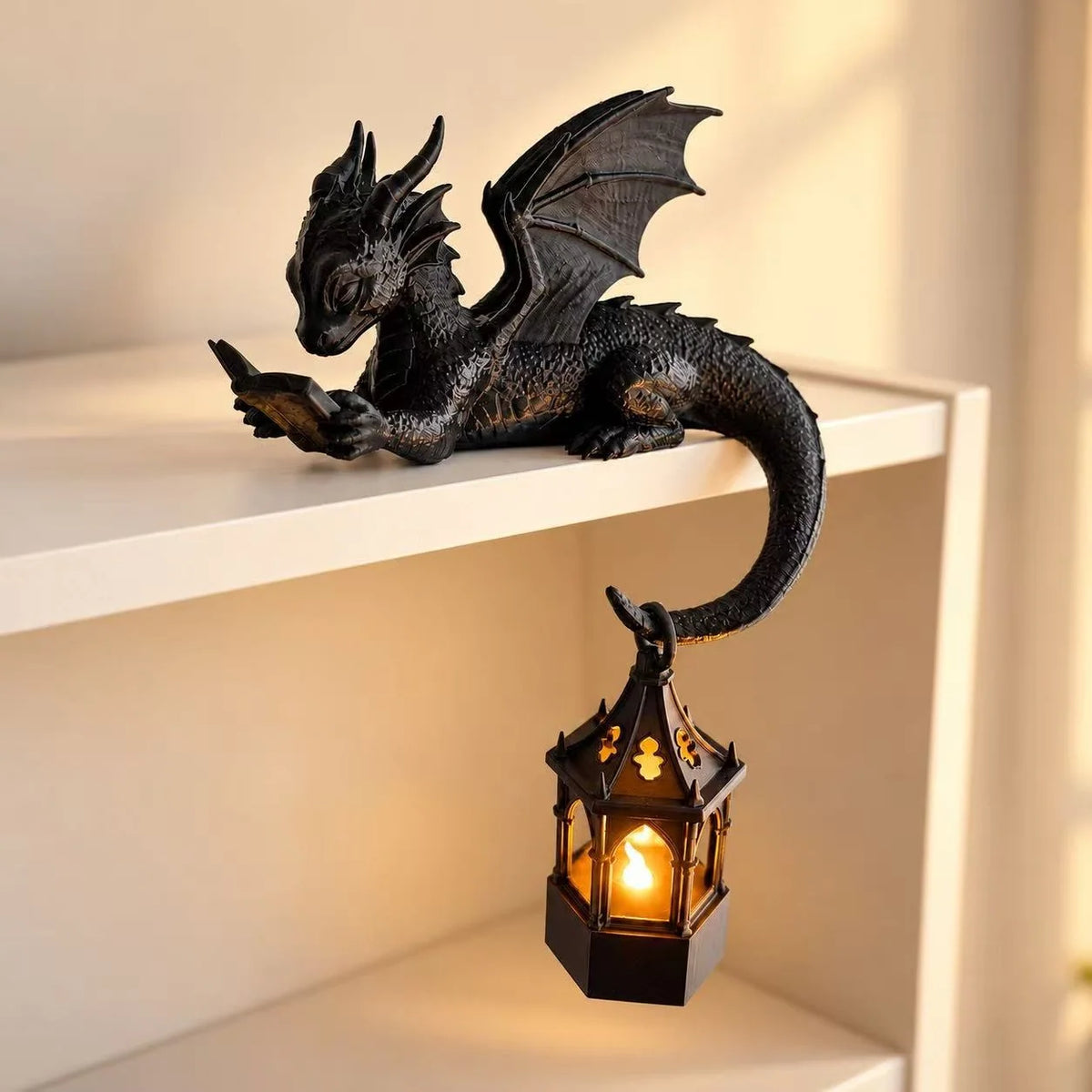 Table Lamp Resin Dragon Sculpture Warm Glow