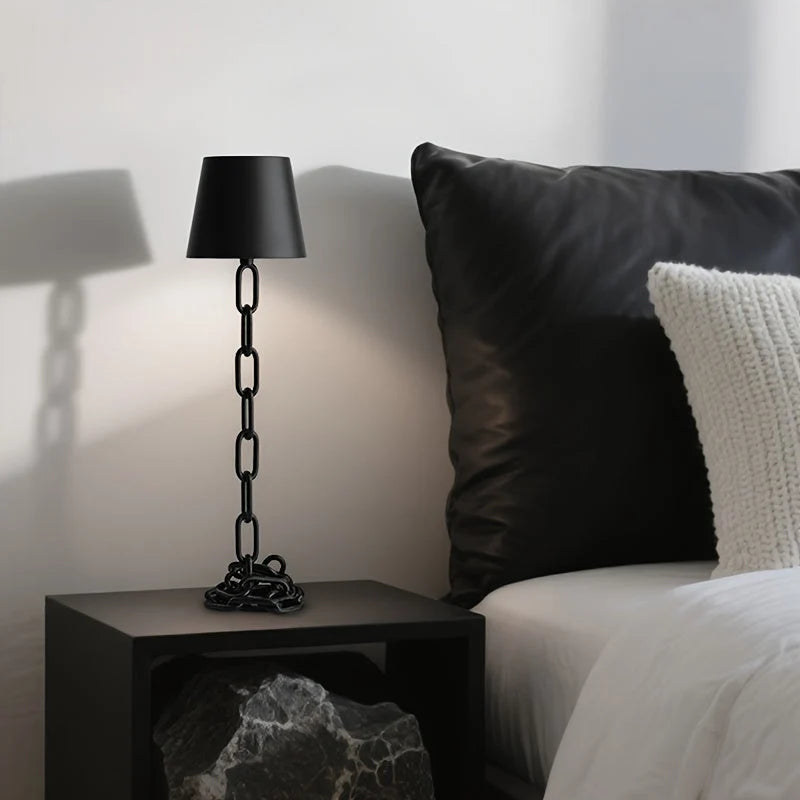 Table Lamp Sculptural Chain-Link Rechargeable & Touch-Dimmable
